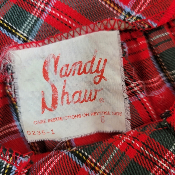 Vintage Candy Shaw Red Plaid Dress Size 6 Holiday - Picture 8 of 13